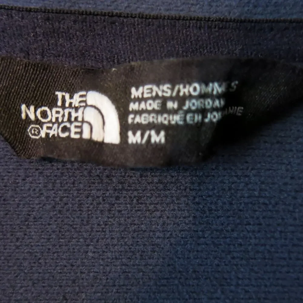 NORTH FACE Pullover Shirt 1/4 Zip Long Sleeve Size M Men CC Logo Casual Blue